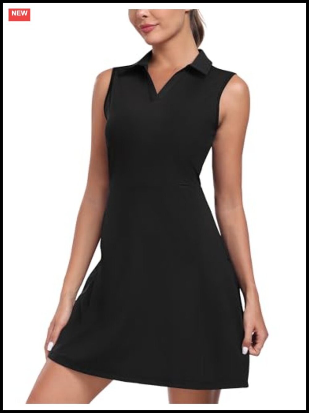 MoFiz Women's Athletic Dress Sleeveless Tennis Golf Dress with Pockets Polo